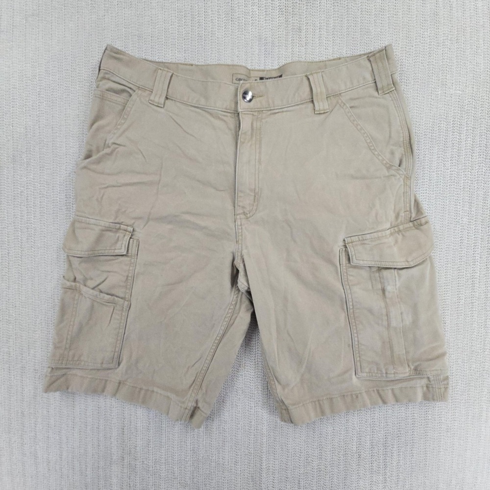 Carhartt Shorts Mens 36 Beige Rugged Flex Relaxed Fit Cargo Canvas 11 Inseam